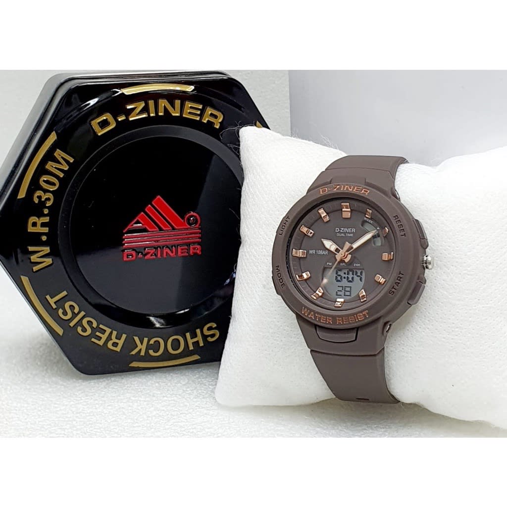 JAM TANGAN WANITA DZINER 8260 DOUBLE TIME WATER RESISTANT 30M di qeong.com