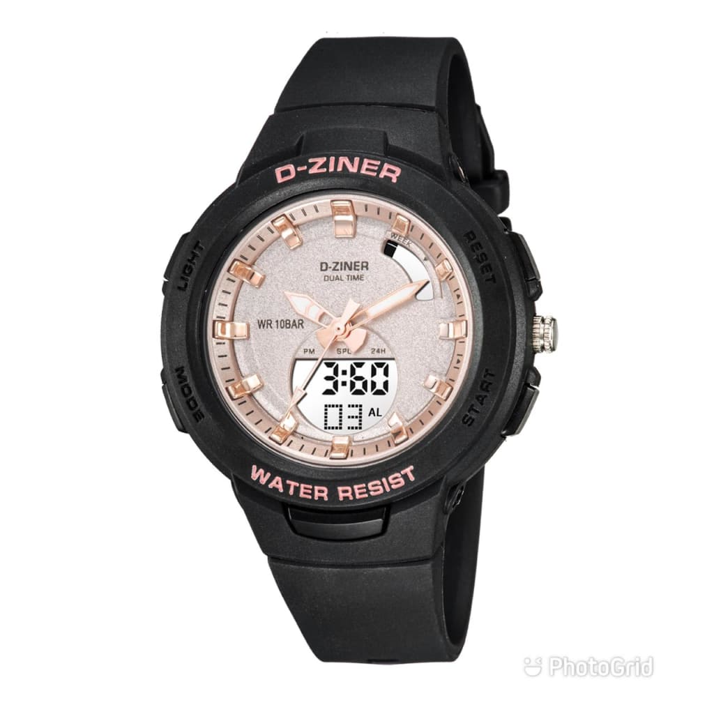 JAM TANGAN WANITA DZINER 8260 DOUBLE TIME WATER RESISTANT 30M di qeong.com