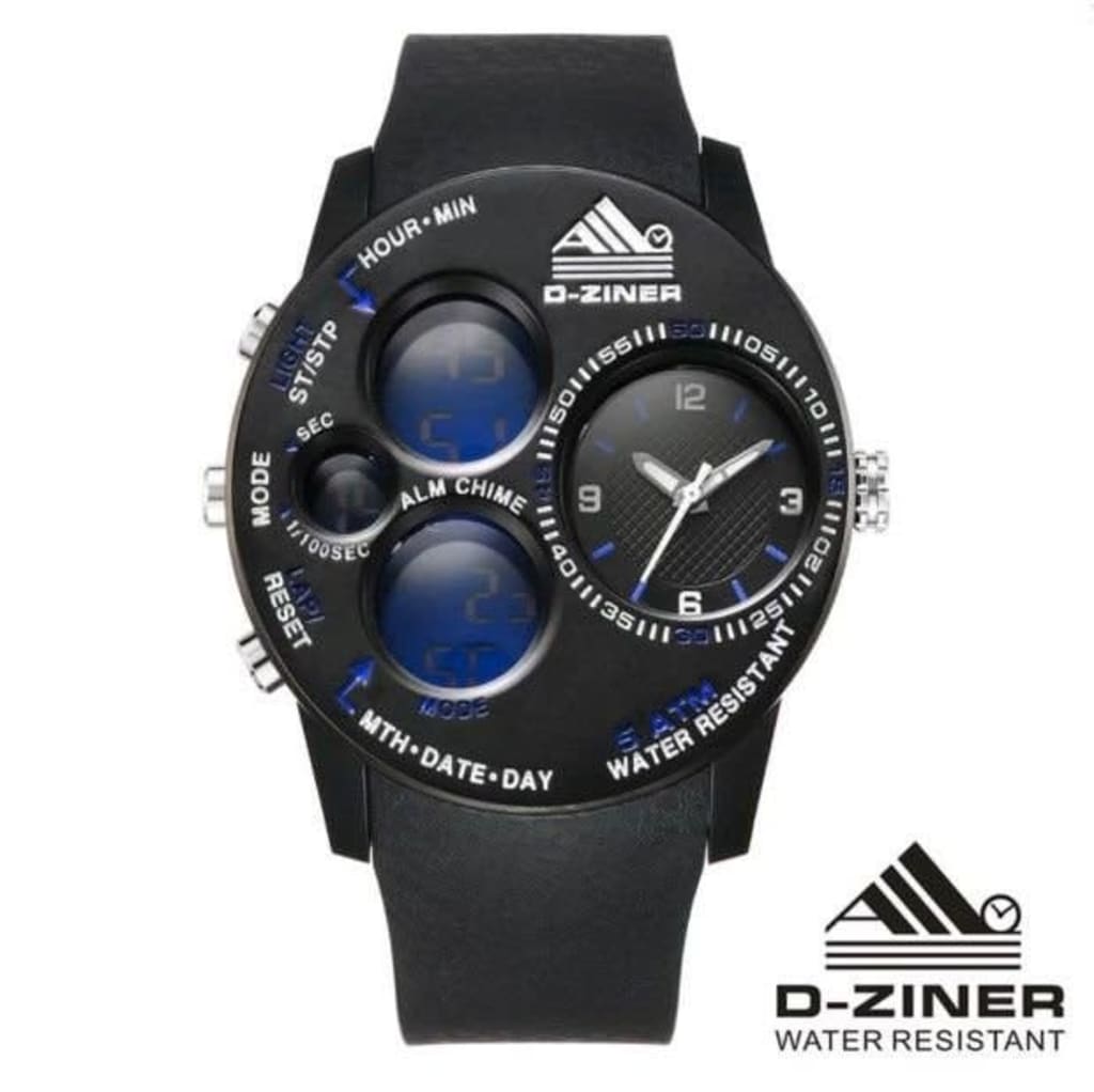 JAM TANGAN PRIA DZINER 8188 THREE TIME SPORTY di qeong.com