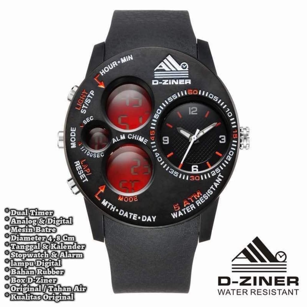 JAM TANGAN PRIA DZINER 8188 THREE TIME SPORTY di qeong.com