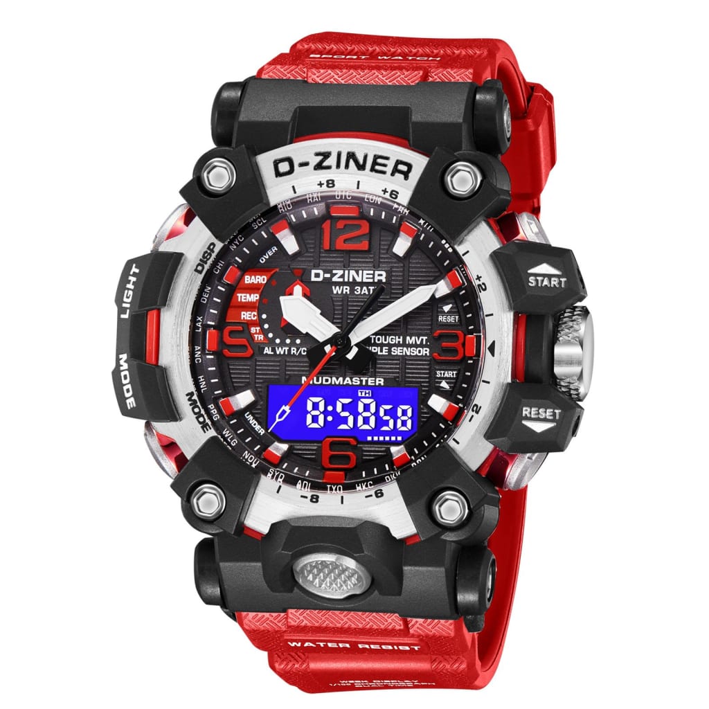 JAM TANGAN PRIA ORIGINAL DZINER 8316 DOUBLE TIME WATER RESISTANT 30M di qeong.com