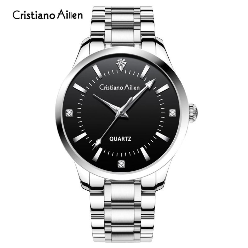 Jam Tangan  Pria Cristiano Aillen CA 0842G Quartz Stainles Steel di qeong.com