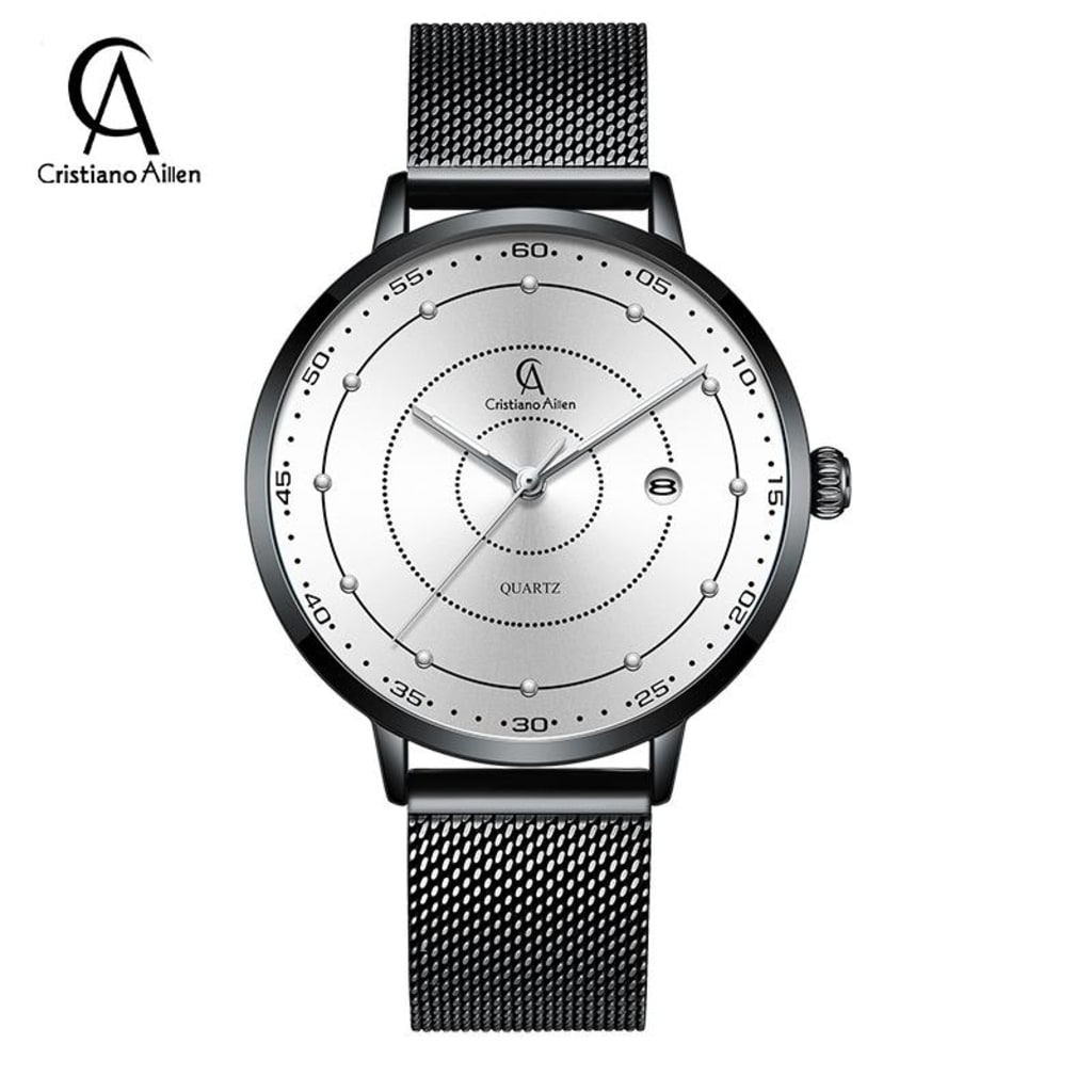 Jam Tangan Pria Cristiano Aillen CA 0838W Quartz Alloy Chrono di qeong.com