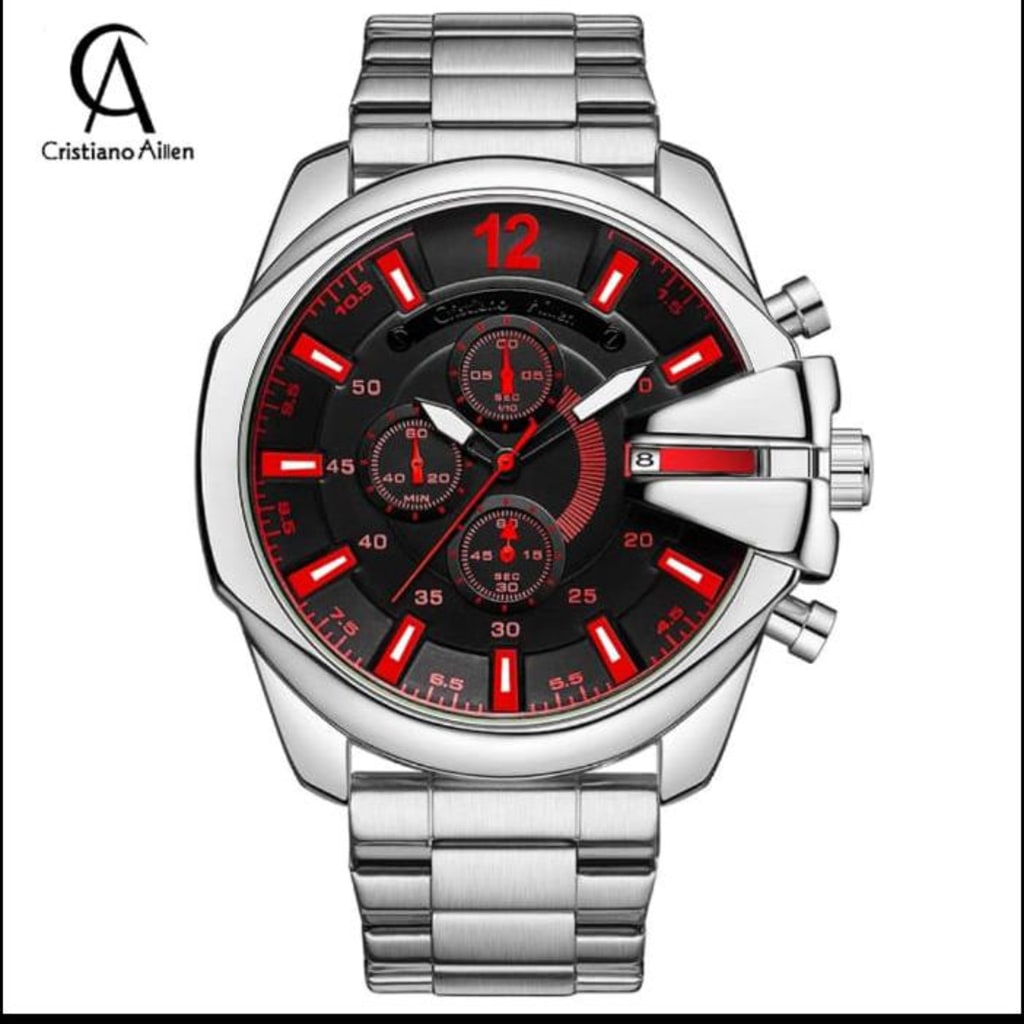 Jam Tangan Pria Cristiano Aillen CA 0832G Quartz Stainless Steel Analog di qeong.com