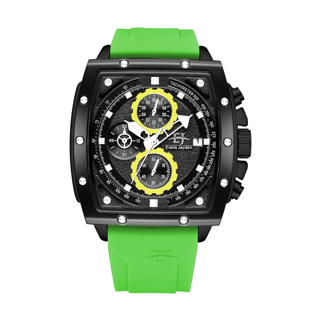 Jam Tangan Pria Evans Jayden 9463 Rubber Chrono di qeong.com