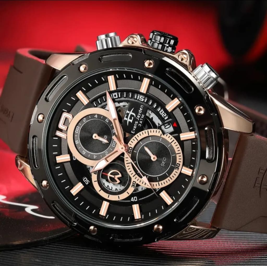 Jam Tangan Pria Evans Jayden 9494 Rubber chrono di qeong.com