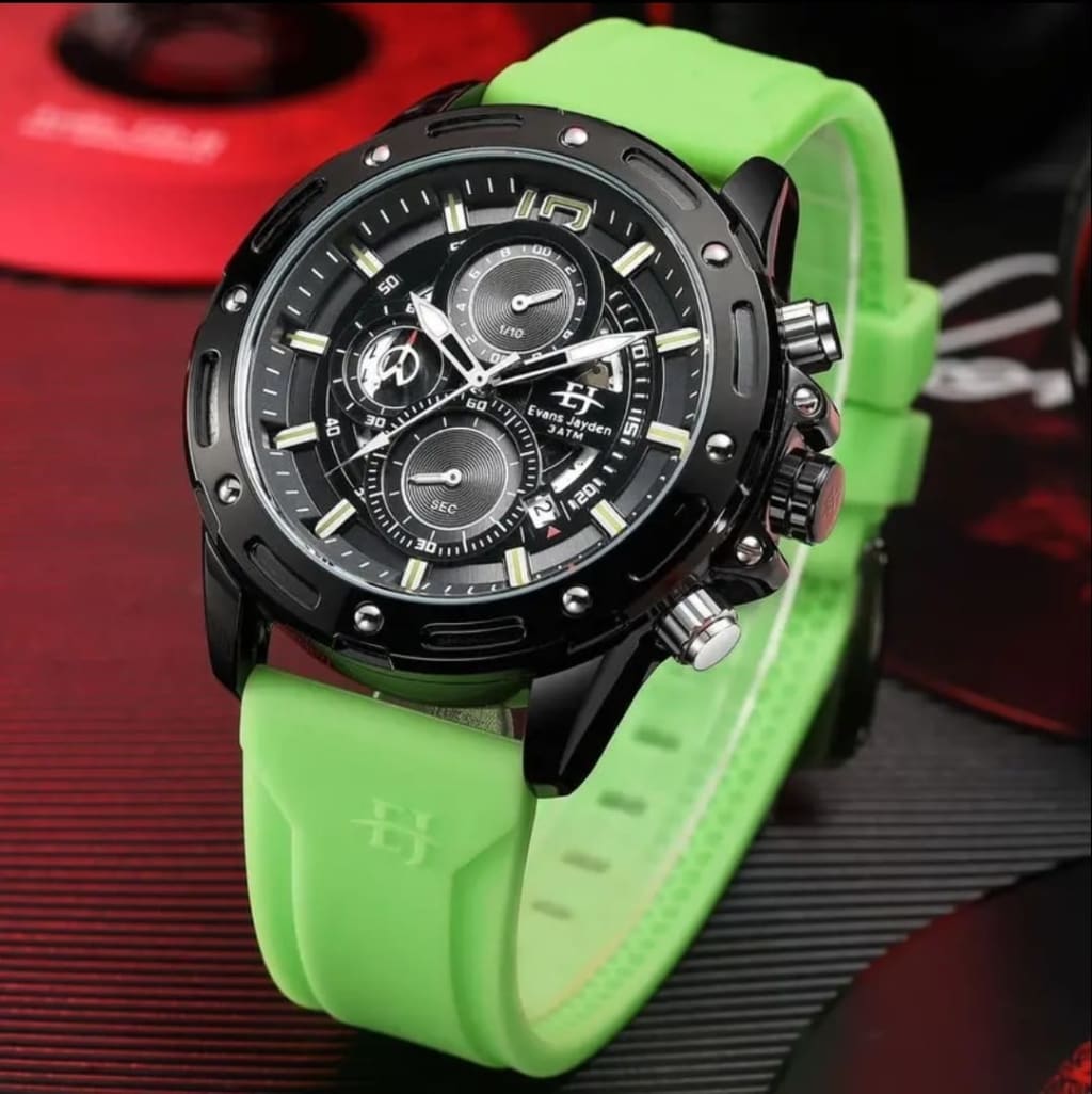 Jam Tangan Pria Evans Jayden 9494 Rubber chrono di qeong.com