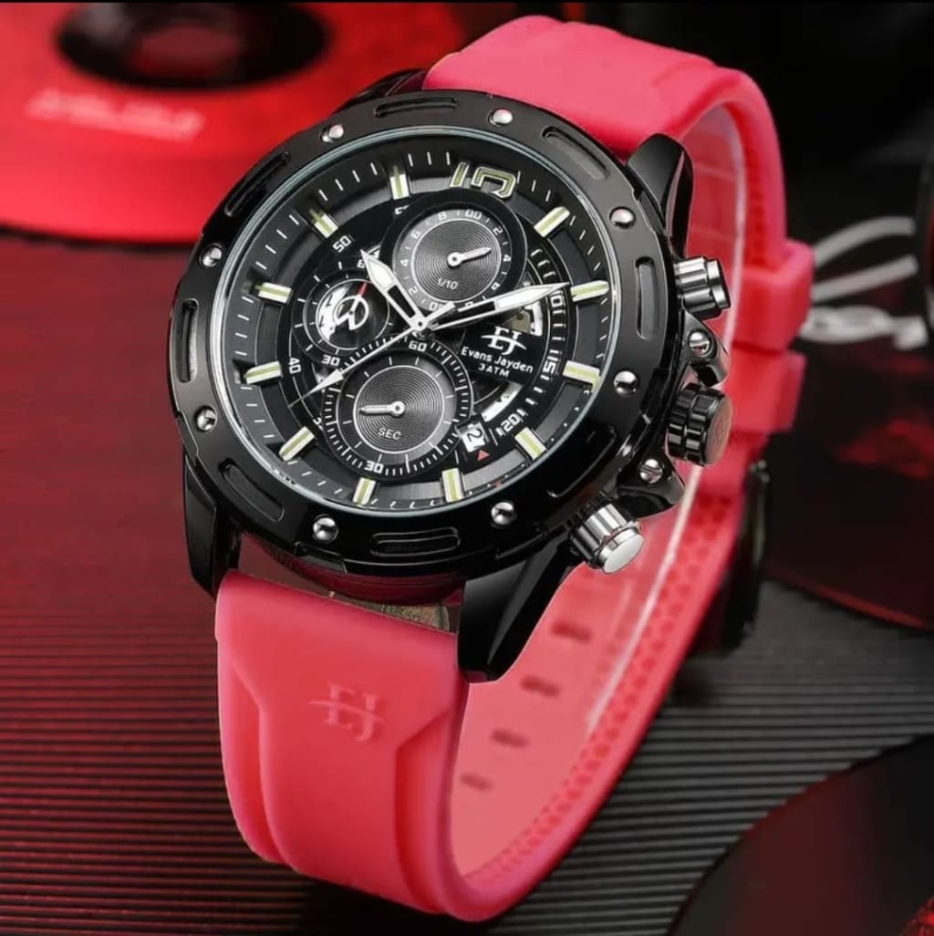 Jam Tangan Pria Evans Jayden 9494 Rubber chrono di qeong.com