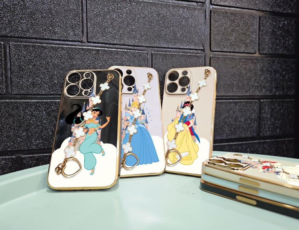 SOFTCASE PREMIUM LIST GOLD DISNEY PRINCESS + HANDCHAIN di qeong.com