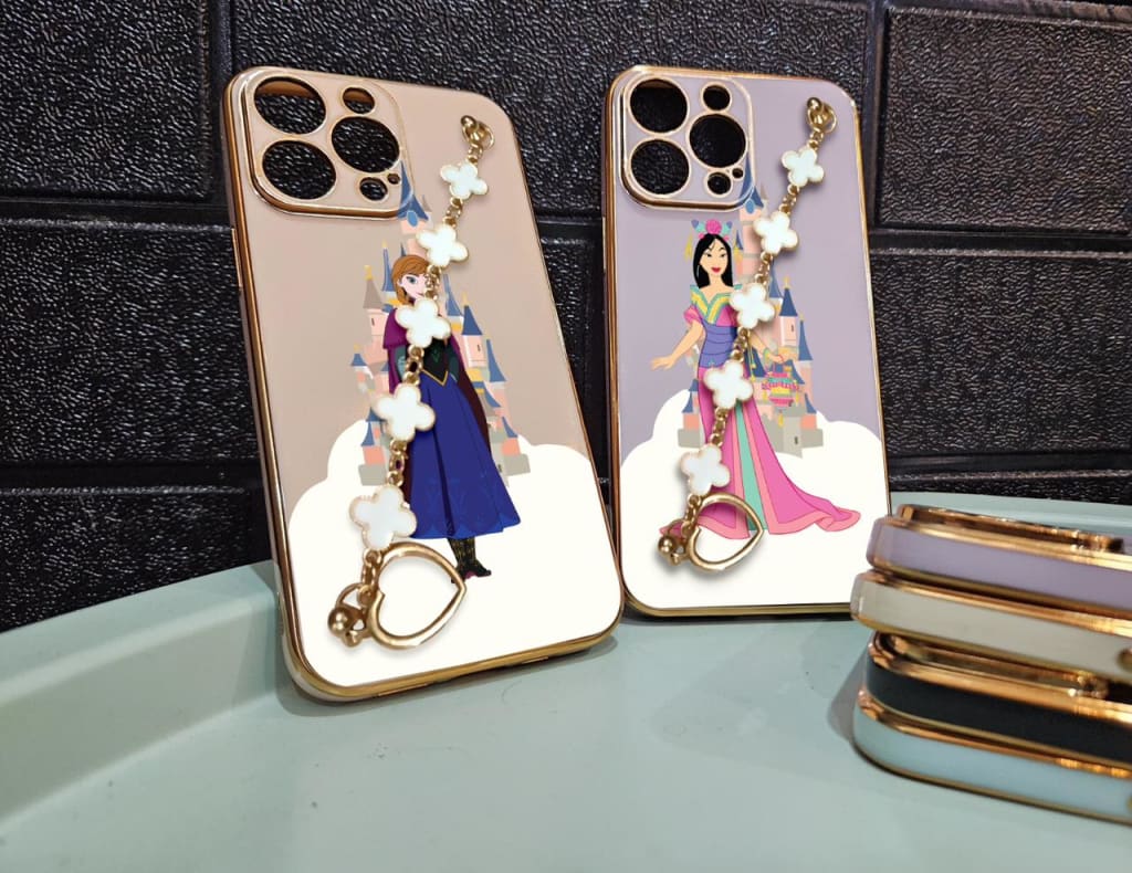 SOFTCASE PREMIUM LIST GOLD DISNEY PRINCESS + HANDCHAIN di qeong.com