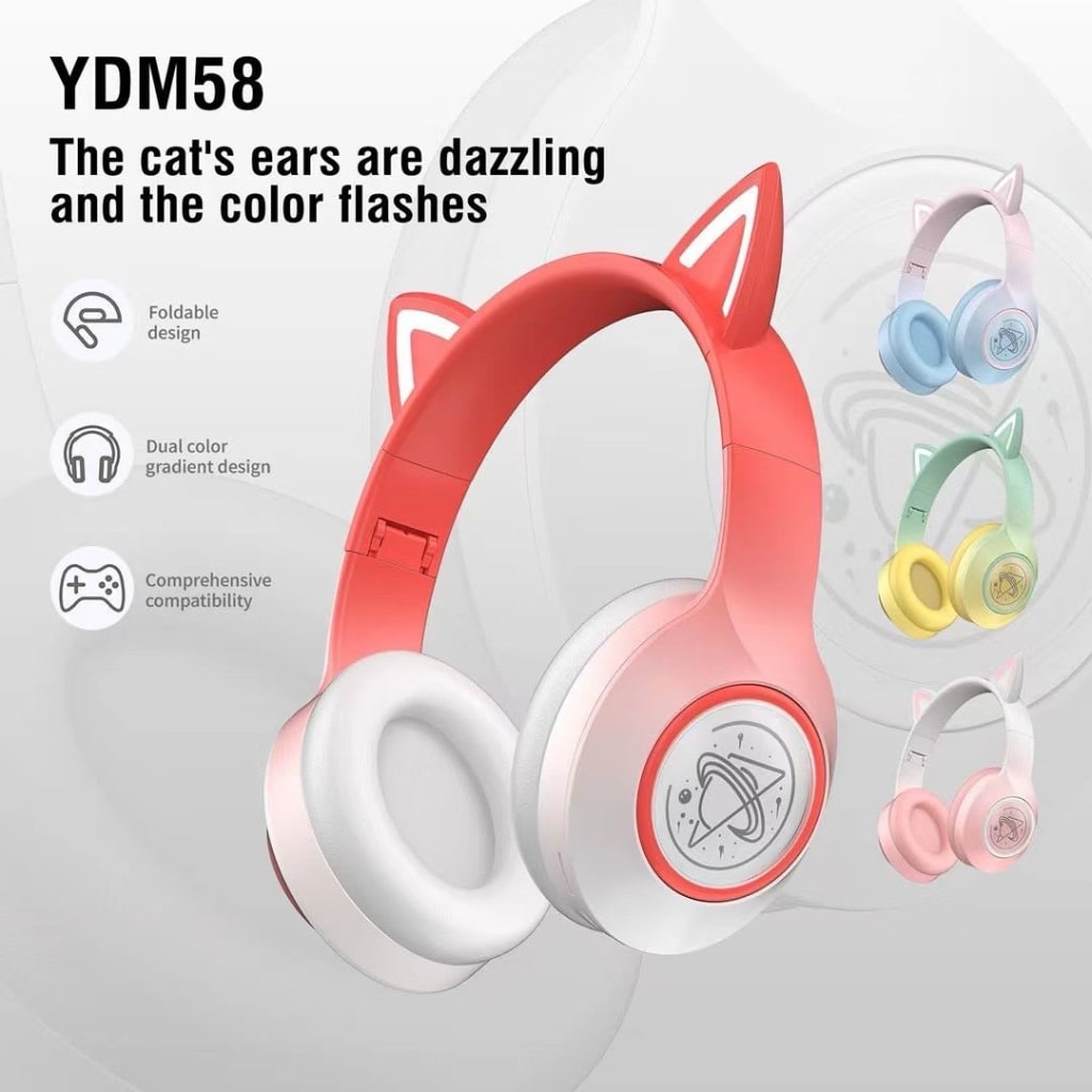 HEADPHONE BANDO YDM-58 CAT MACARON di qeong.com