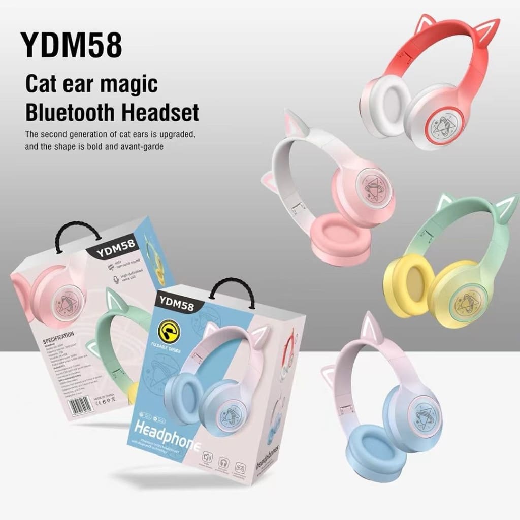 HEADPHONE BANDO YDM-58 CAT MACARON di qeong.com