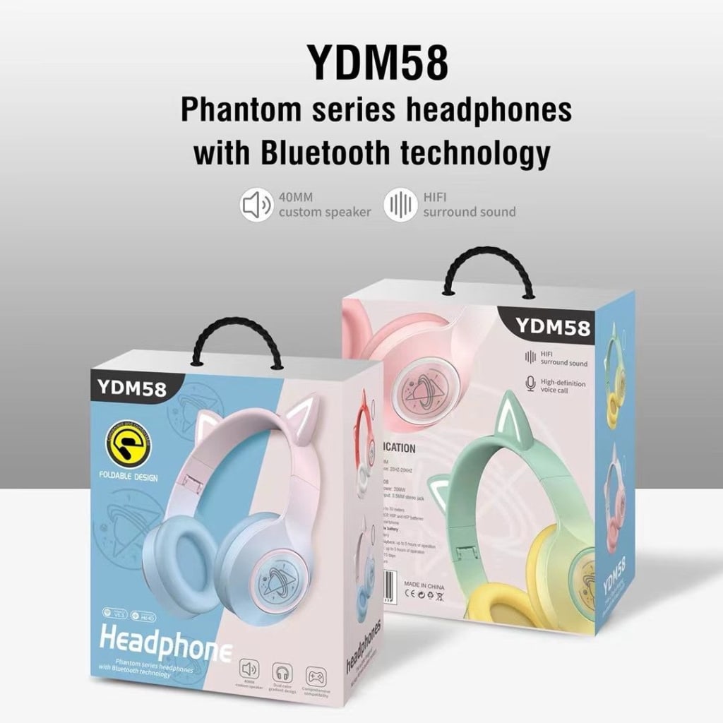 HEADPHONE BANDO YDM-58 CAT MACARON di qeong.com