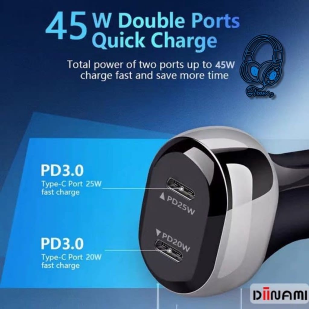 BATOK SAVER DIINAMI C18 DUAL TYPE C FAST CHARGING di qeong.com