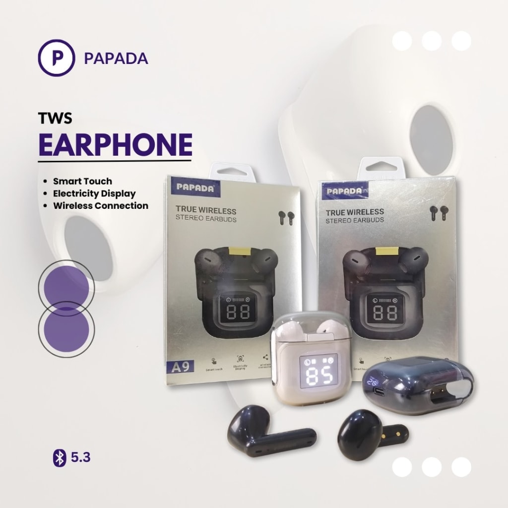 HEADSET PAPADA TWS A9 di qeong.com