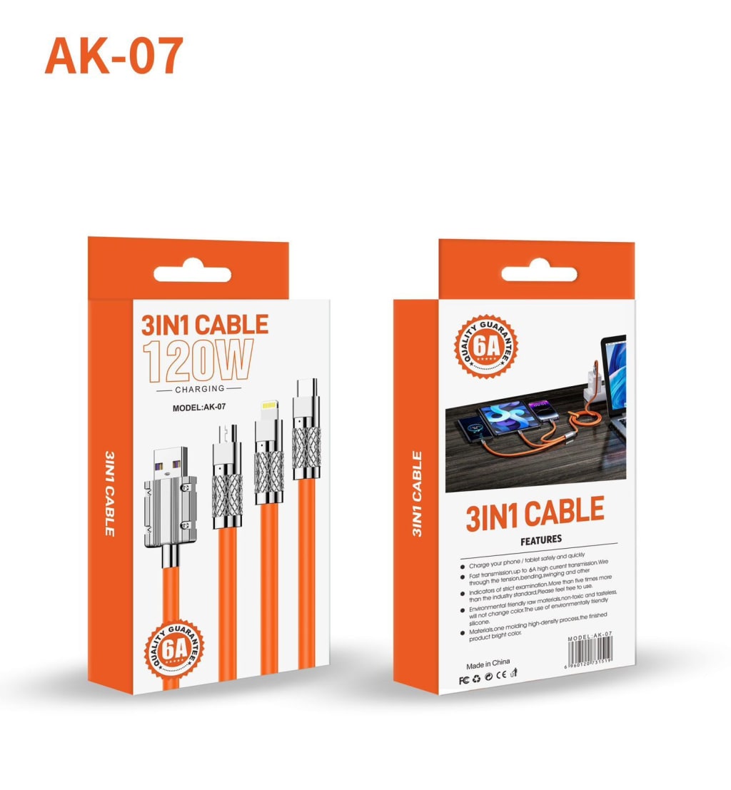 KABEL DATA AK-07 3in1 6A 120W di qeong.com