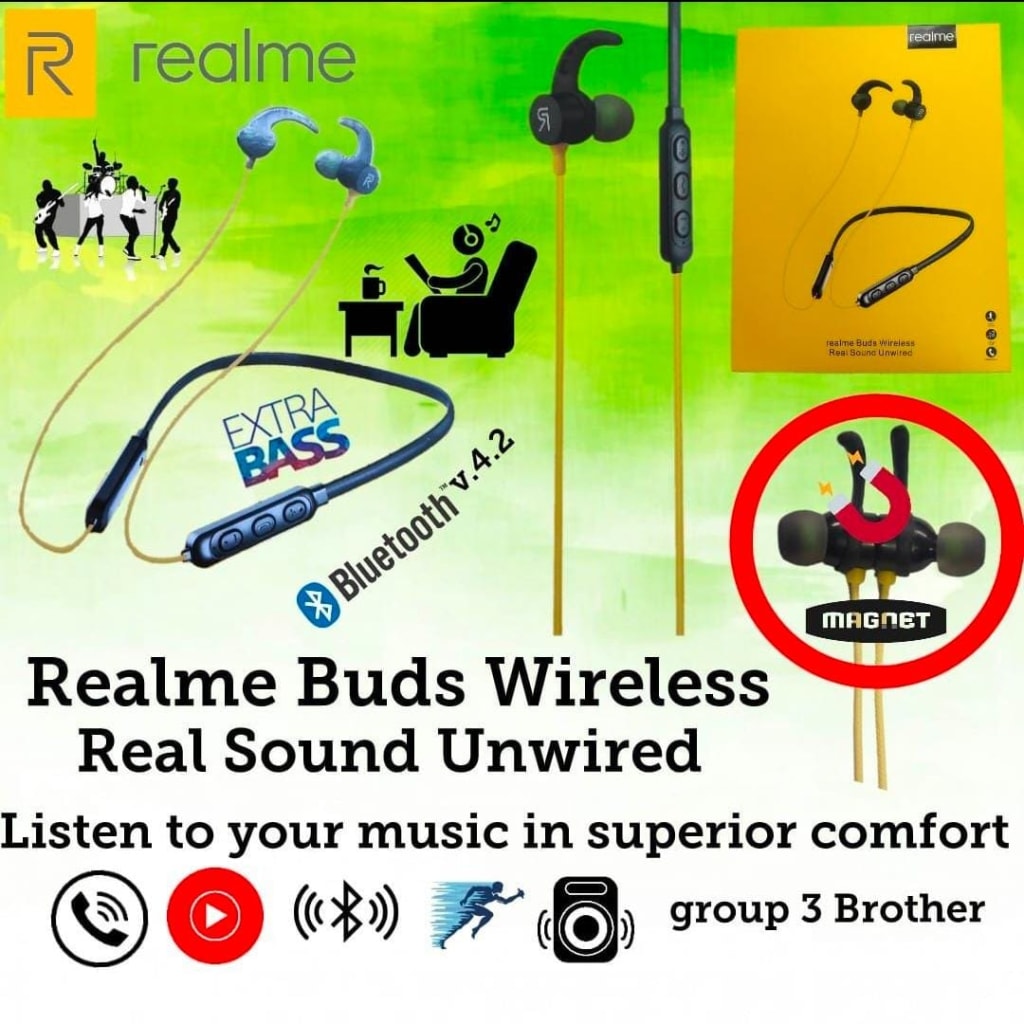 HANDSFREE BLUETOOTH REALME BUDS di qeong.com