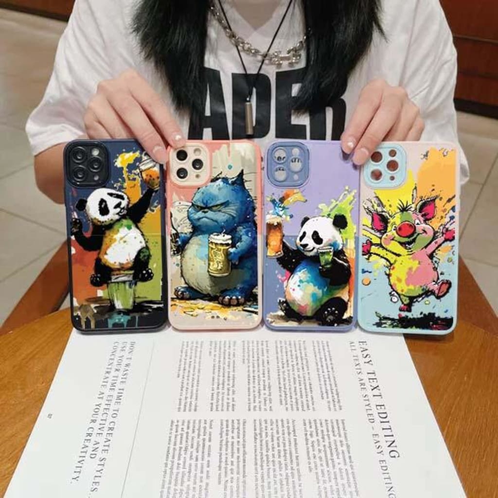 SOFTCASE PREMIUM 2TONE HALF PC ANIMAL PAINTING di qeong.com