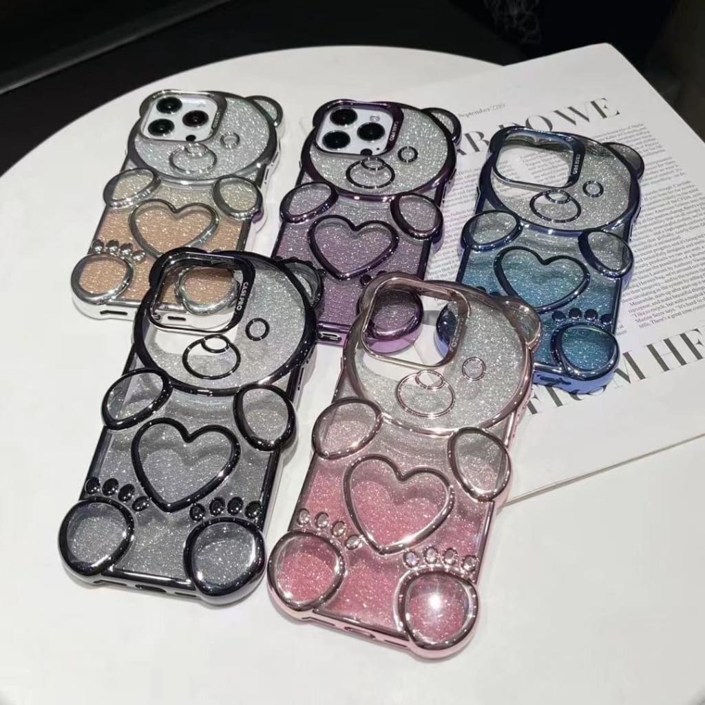 CASE PREMIUM CHROME 3D BEAR FOR IPHONE di qeong.com