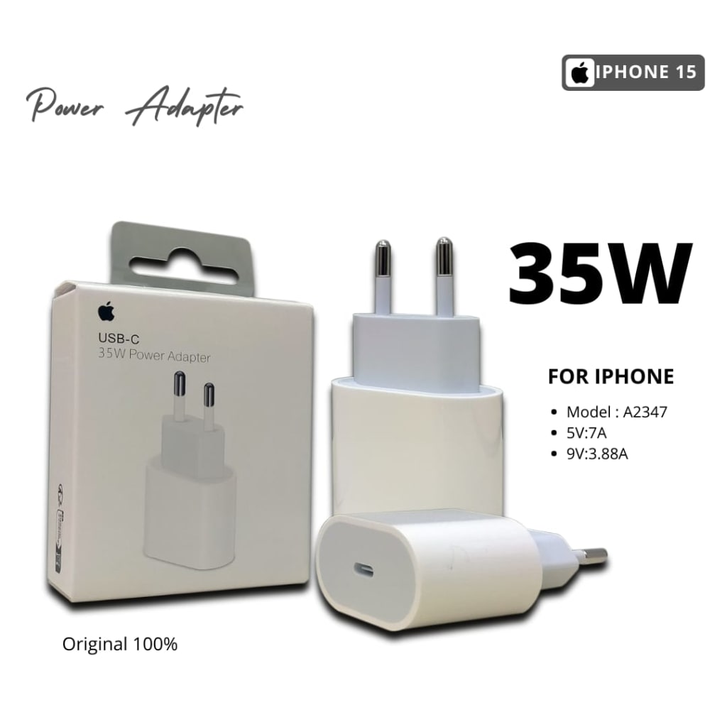 BATOK CHARGER IPHONE 15 35W di qeong.com