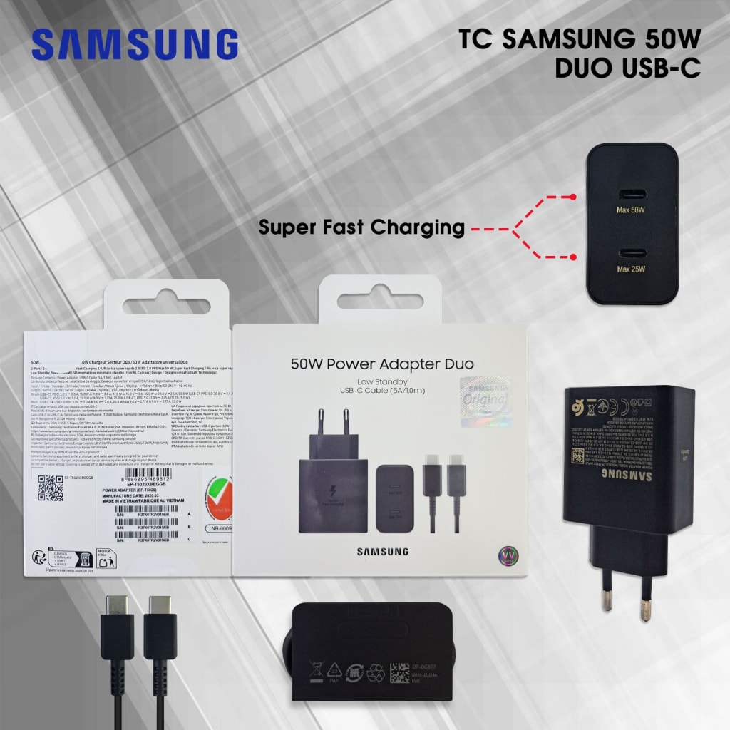 CHARGER SAMSUNG DUAL USB - C 50W FAST CHARGING di qeong.com CHARGER SAMSUNG DUAL USB - C 50W FAST CHARGING di qeong.com