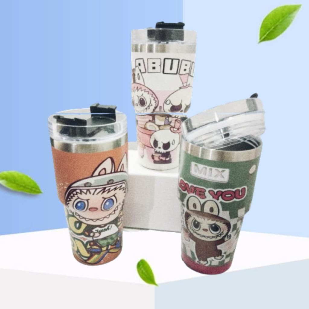 TUMBLER ANTI PANAS MOTIF LABUBU  600 ML KODE ST8155 di qeong.com