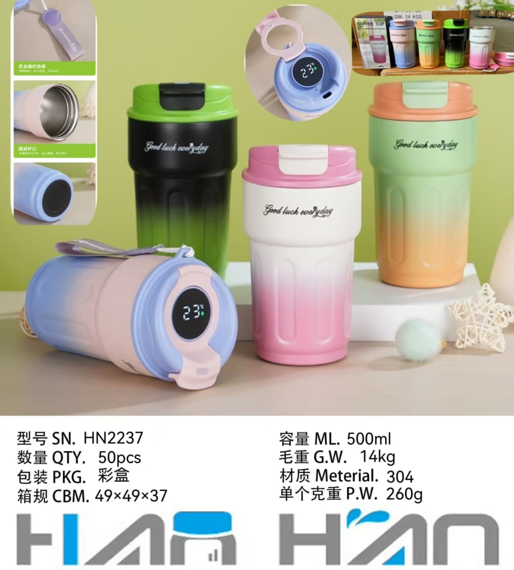 CANGKIR/MUG LED STAINLESS 304 KODE HN2237 di qeong.com