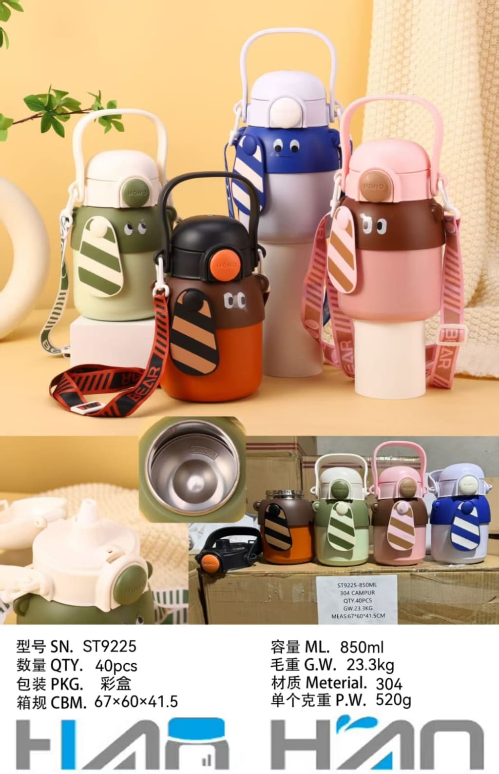 CANGKIR TERMOS STAINLESS 850ML KODE ST9225 di qeong.com