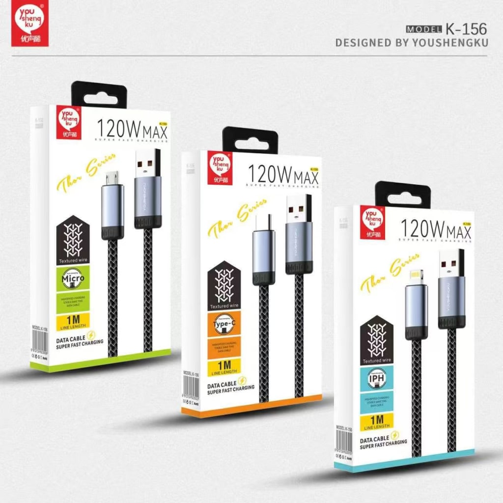 KABEL PREMIUM BRAND MODEL K-156 120W BAHAN NYLON di qeong.com