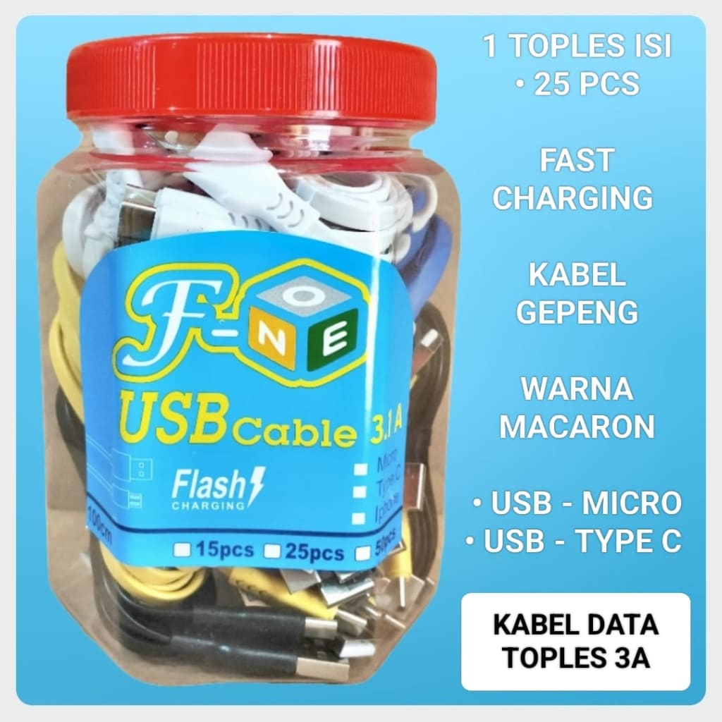 KABEL DATA TOPLES F ONE 3A FAST CHARGING di qeong.com
