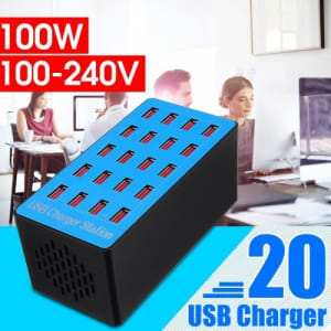 SOHA MP-02 A5 Plus Charger Multi Port / SMART Charging Station 100W 20 Port USB 20 Ampere Fast Charging dan Outputnya Automatic di qeong.com