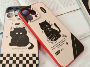 SOFTCASE MACARON PROTECT CAMERA MOTIF BLACK WHITE di qeong.com