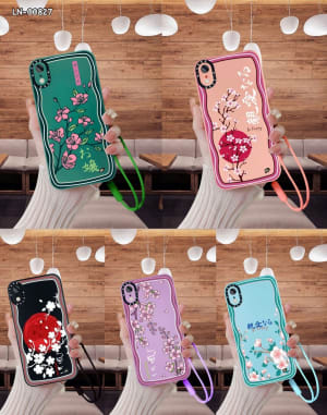 SOFTCASE PREMIUM MACARON NEW DESAIN WAVE FLOWER SAKURA STRAP PC di qeong.com