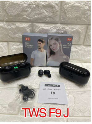 HEADSET BLUETOOTH EARPHONE TWS - F9 + Powerbank di qeong.com