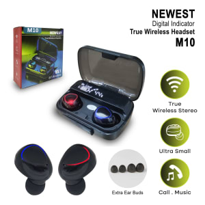 HEADSET BLUETOOTH TWS SPORT M10 WITH POWER BANK di qeong.com