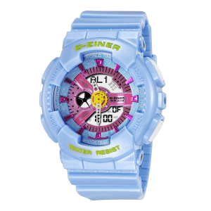 JAM TANGAN PRIA DAN WANITA DZINER 8066 DOUBLE TIME WATER RESISTANT 30M di qeong.com