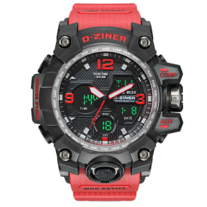 JAM TANGAN PRIA DZINER 8286 DOUBLE TIME WATER RESISTANT 30M di qeong.com