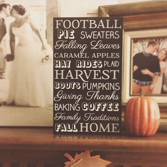 Fall decor on mantle