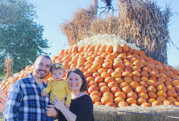 Mike, Rose, and me at a pumpkin patch