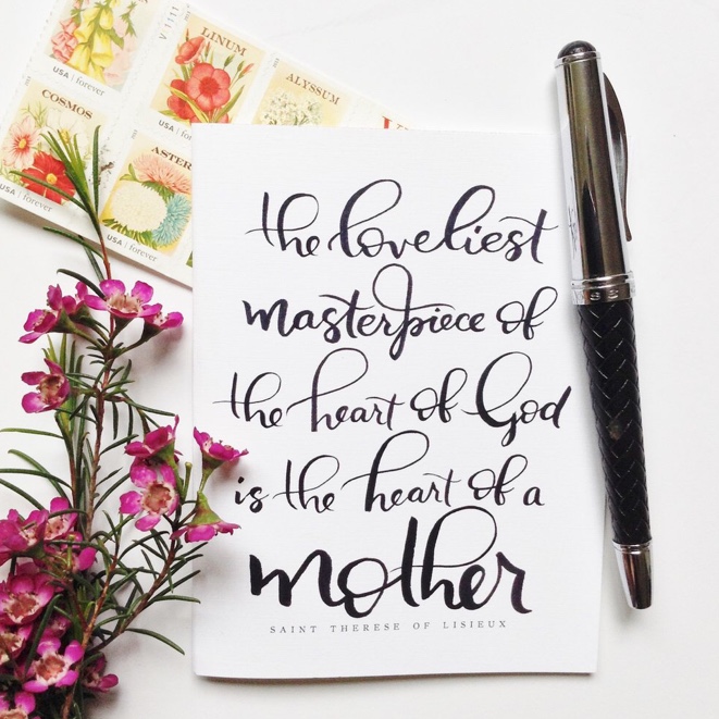 Watercolor painting by Hatch Prints. 'The loveliest masterpiece of the heart of God is the heart of a mother'