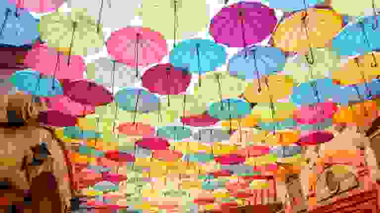 Colourful umbrellas