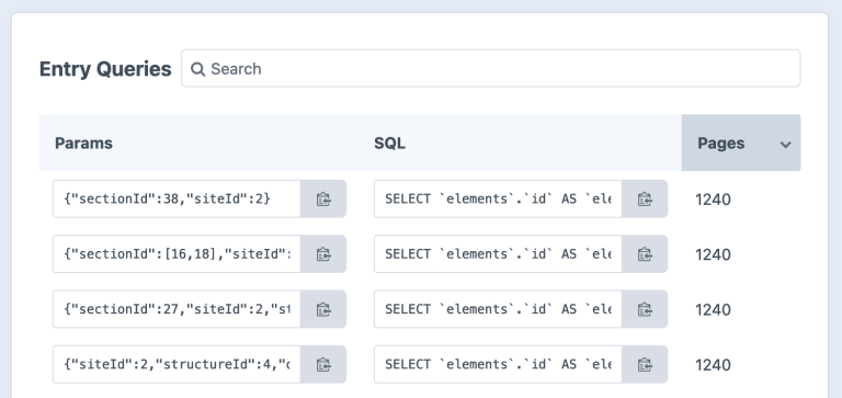 Blitz Diagnostics element query types entries