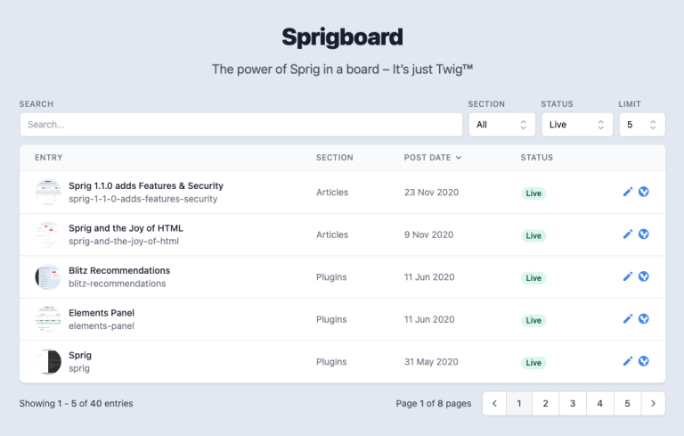 Sprig Craft CMS plugin