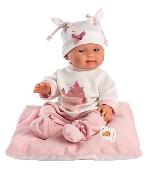 Llorens Doll 26 cm - Baby Girl with Cushion - Pink (view 3)