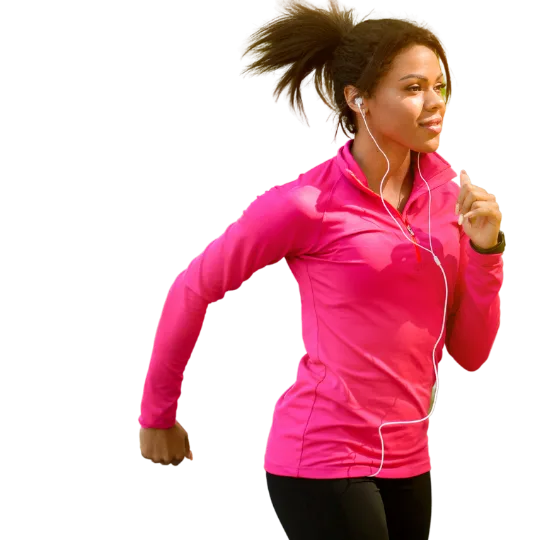 fit black woman running