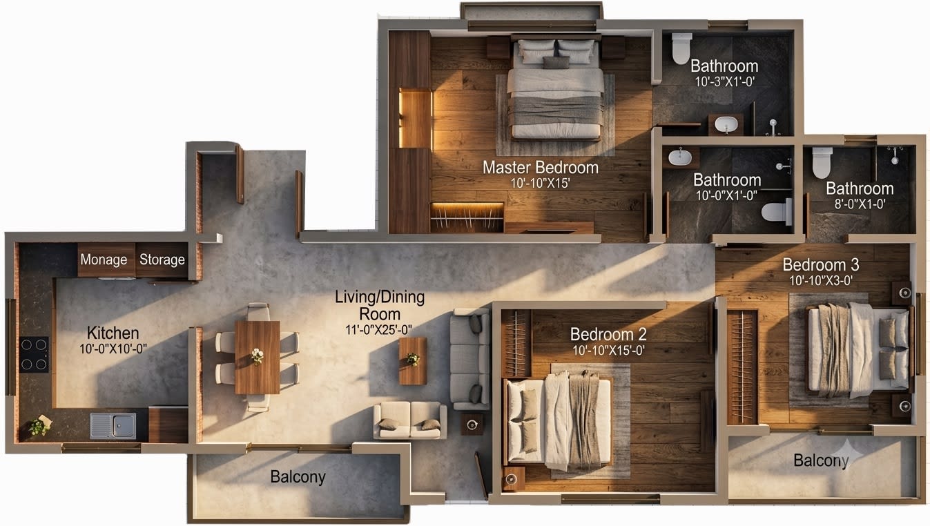 3 BHK Compact