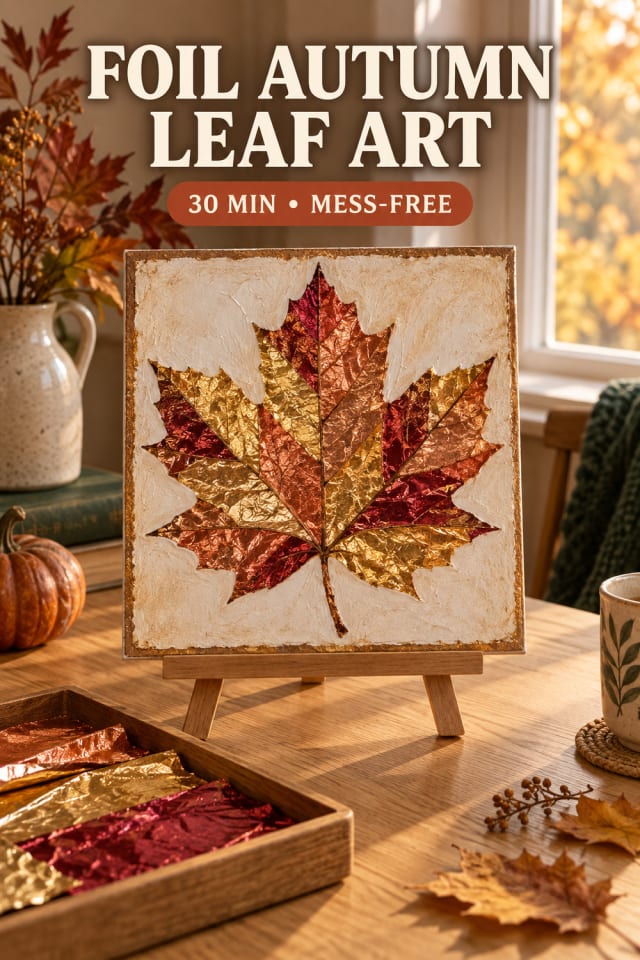 Foil Autumn Leaf Art pin