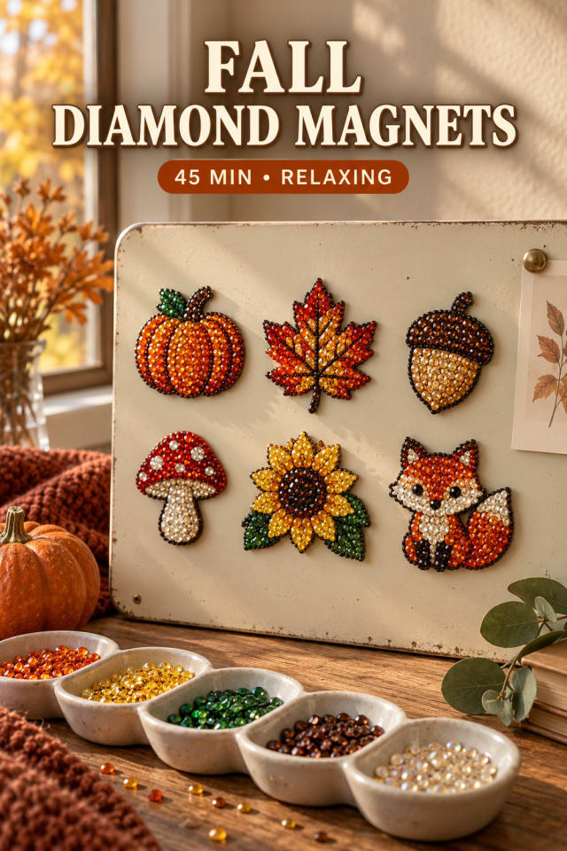 Fall Diamond Magnets pin