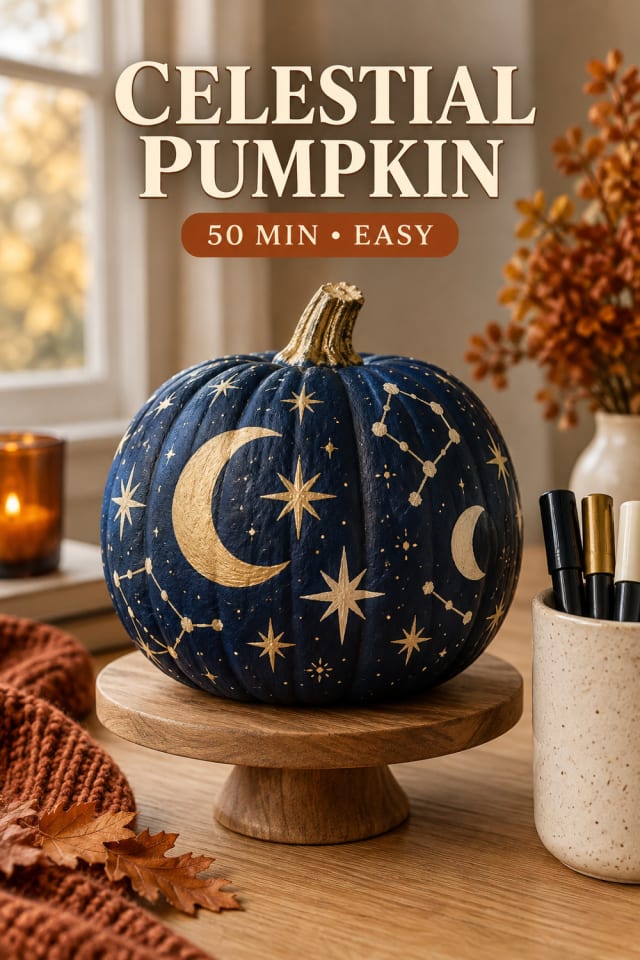 Celestial Painted Pumpkin pin