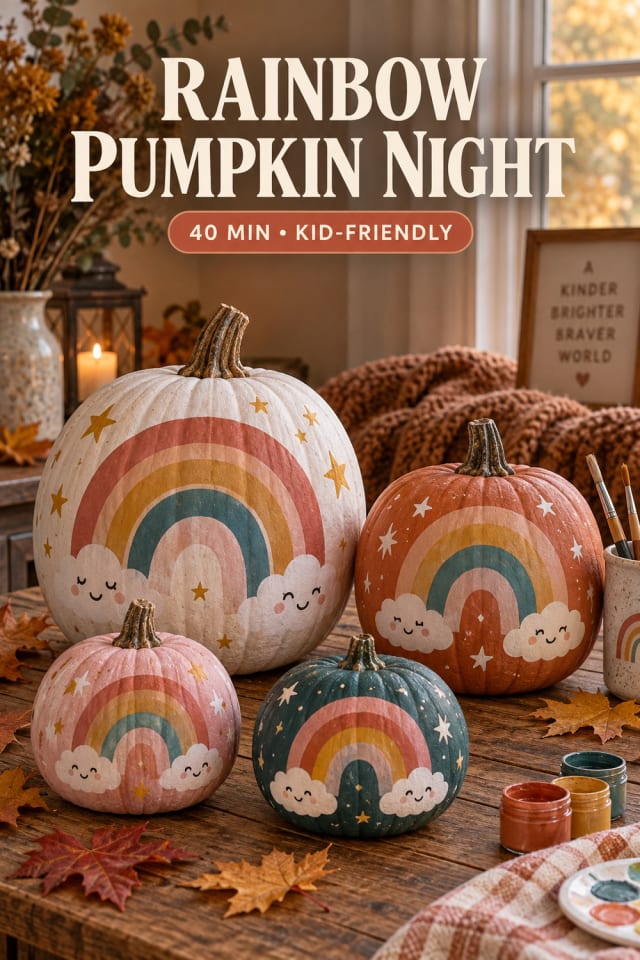 Rainbow Pumpkin Night pin